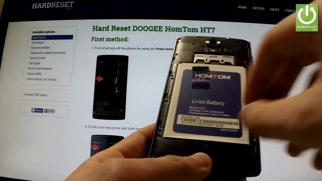 DOOGEE HomTom HT7 - How to open the Back Cover and remove the Battery смотреть онлайн