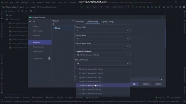 How to change Minimum SDK and Target SDK Version of Android Studio Project || Android Studio ||