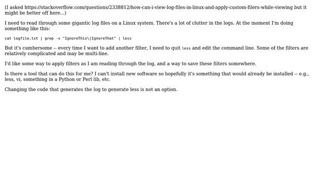 DevOps & SysAdmins: How can I view log files in Linux and apply custom filers while viewing? смотреть онлайн
