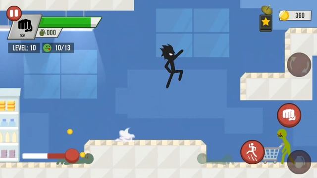 Stickman Zombie Shooter - Gameplay Walkthrough Part 3 - Chapter 2 : Supermarket (iOS,Android) смотреть онлайн