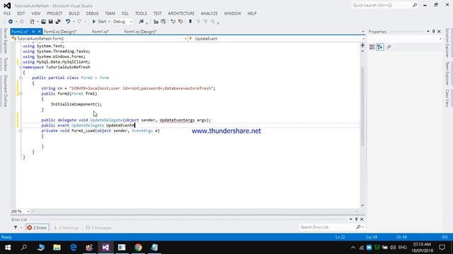 Auto Refresh DataGridView in Form1 after inserting in Form2 смотреть онлайн