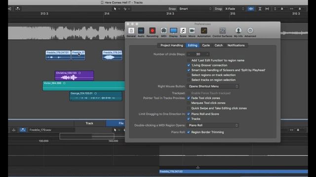 Logic X 10.4.7 bug: Opening editor selects all track regions смотреть онлайн