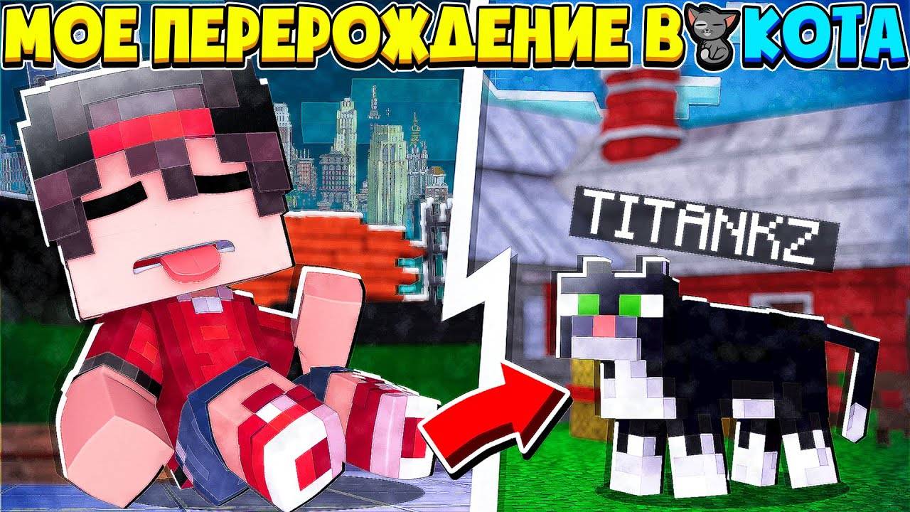 МОЁ ПЕРЕРОЖДЕНИЕ В КОТА В МАЙНКРАФТЕ #1 Я СТАЛ КОРОЛЕМ КОТОВ!? смотреть онлайн