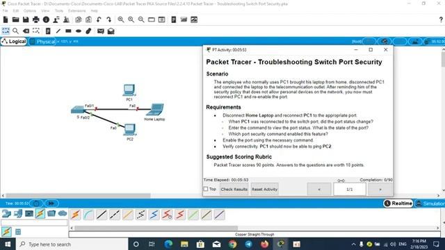 How to troubleshooting Switch port Security in Cisco Packet Tracer смотреть онлайн