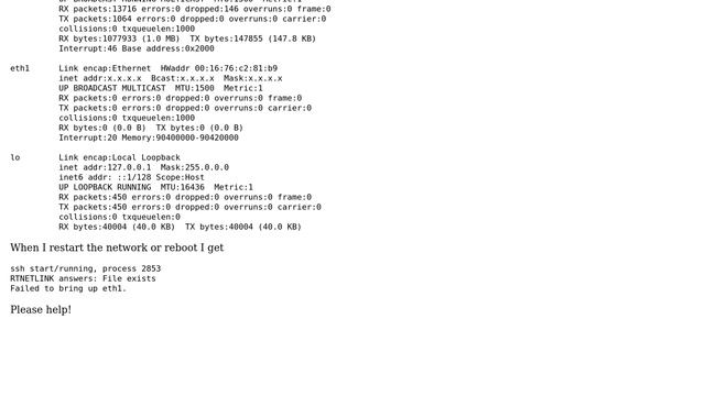 Ubuntu: Trying to configure two ethernet adapters - Failed to bring up eth1 смотреть онлайн