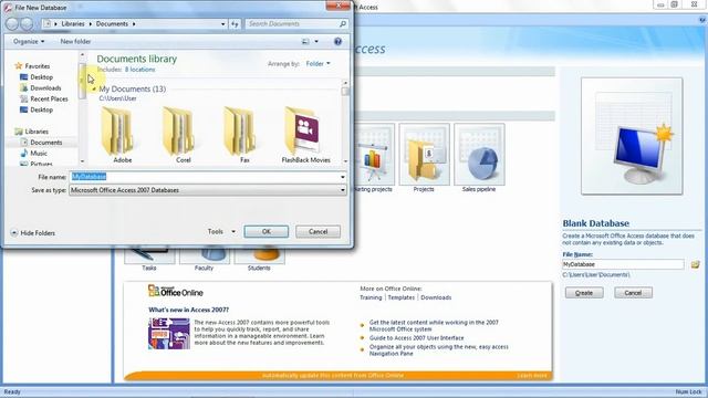 Topic 1 Database Creation With Password in MS Access 2007 смотреть онлайн