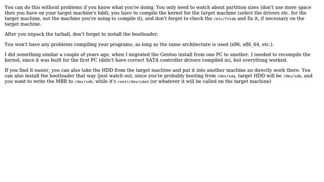 Unix & Linux: Is it possible to install Gentoo by building on one machine and copying the files? смотреть онлайн
