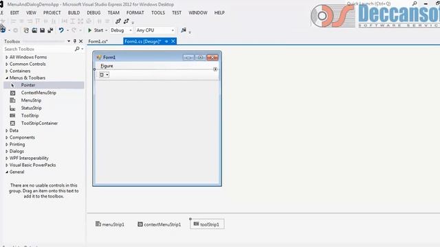 C# Menu Strip, Context Menu Strip, Tool Strip And Status Strip смотреть онлайн