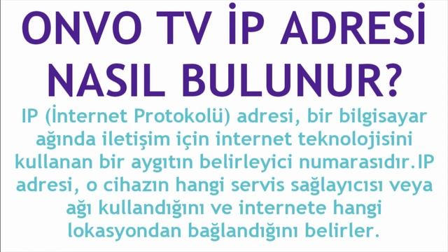 Onvo TV İP Adresi Nasıl Bulunur? смотреть онлайн