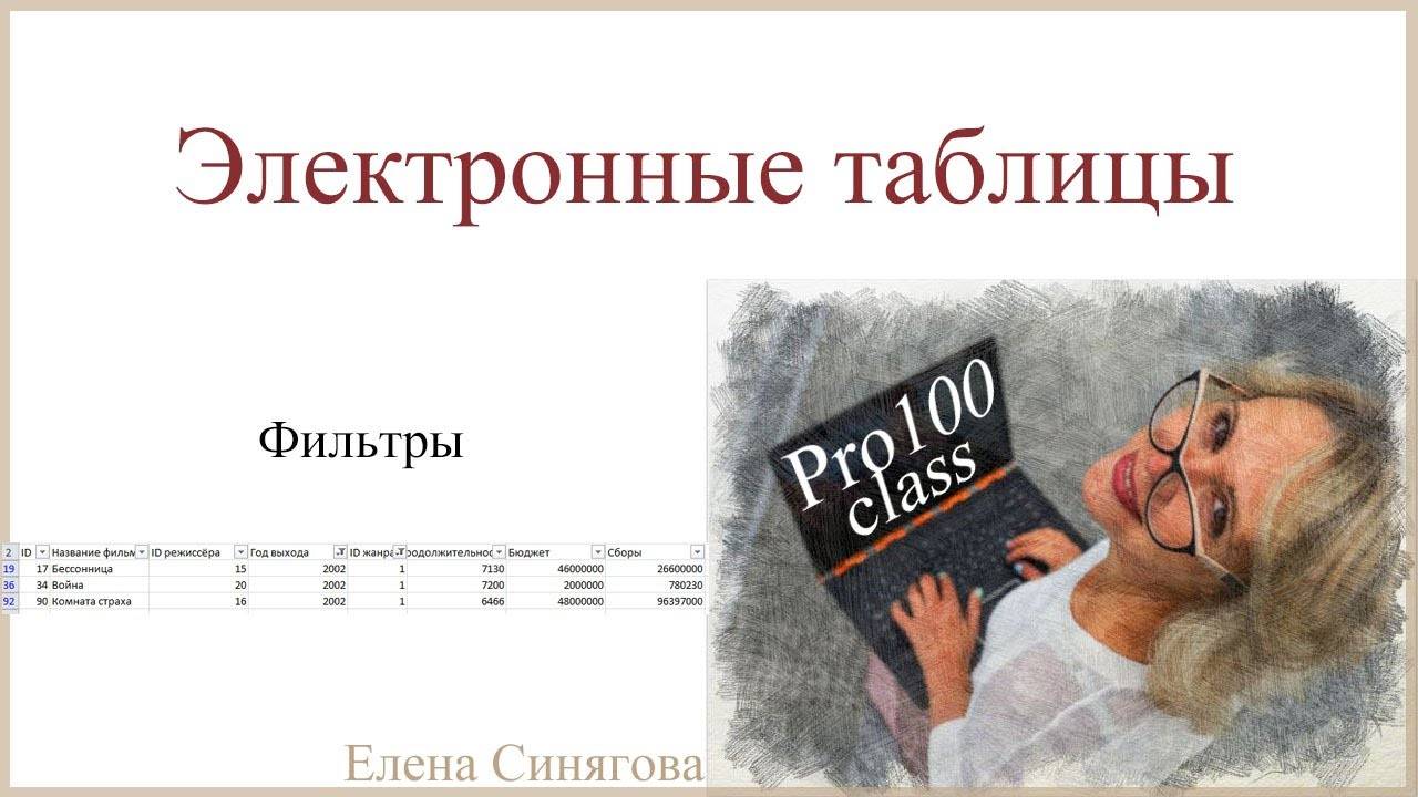 Электронные таблицы. Фильтры смотреть онлайн