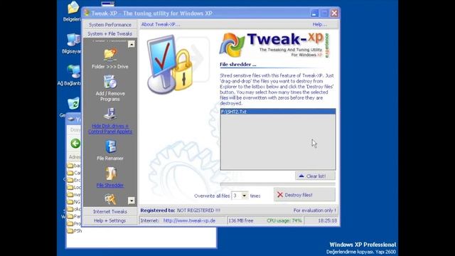 Windows XP Öğreniyorum 103: Tweak XP | System + File Tweaks | File Shredder смотреть онлайн