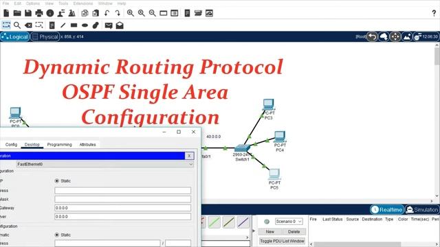 Open shortest path First(OSPF)Single Area Configuration(packet tracer) смотреть онлайн