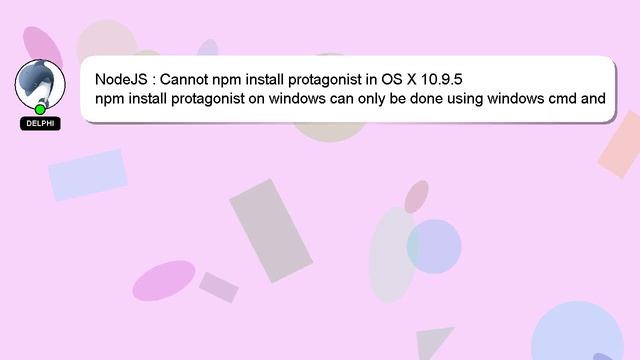 NodeJS : Cannot npm install protagonist in OS X 10.9.5 смотреть онлайн