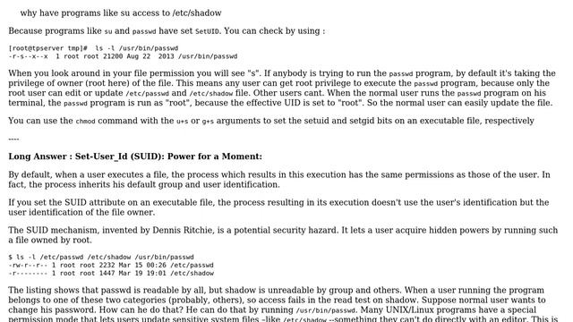 Unix & Linux: Why have programs like su access to /etc/shadow- смотреть онлайн