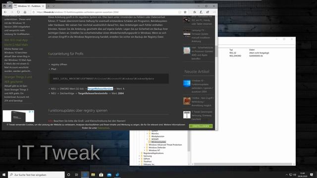 Windows 10 - Zwangsupdates in Version 2004 verhindern, stoppen, aussetzen |4K смотреть онлайн