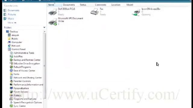 How to discover the status of a printer in Windows Vista -uCertify смотреть онлайн
