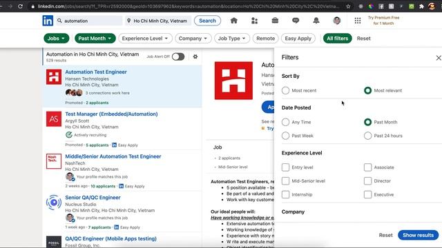 SDET_Job_Tips | Basic JobSearch on LinkedIn смотреть онлайн