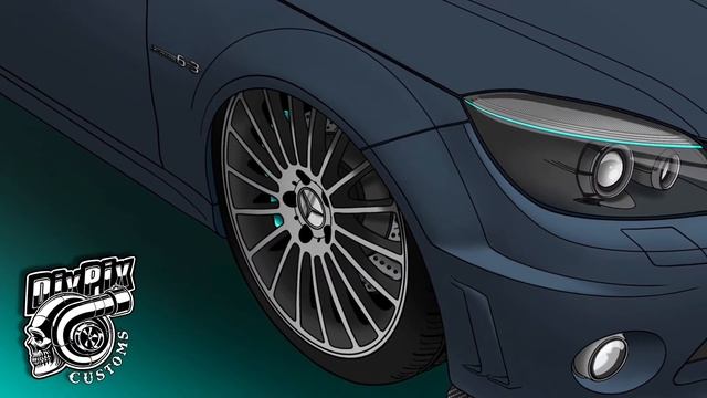 DixPix Customs • AMG C63 • Custom Car Drawing