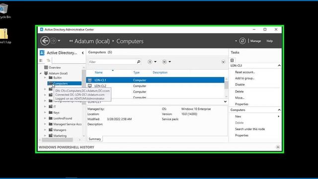 Demonstration: Using the Active Directory Administrative Center to administer and manage AD DS смотреть онлайн