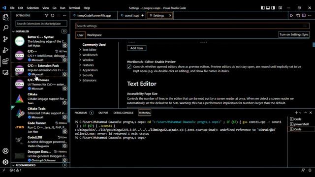 visual studio error/undefined reference to winmain@16/collect2.exe:error id.VS code problem смотреть онлайн