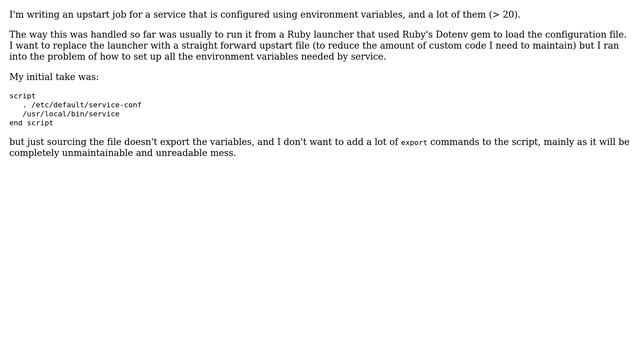 Ubuntu: How to load environment variable from a file for an upstart job? смотреть онлайн