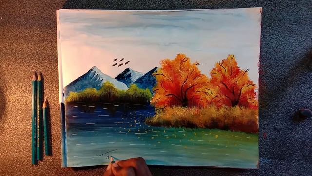 How to Drow Nature | Beautifull Nature Drowing | NNB Painting смотреть онлайн