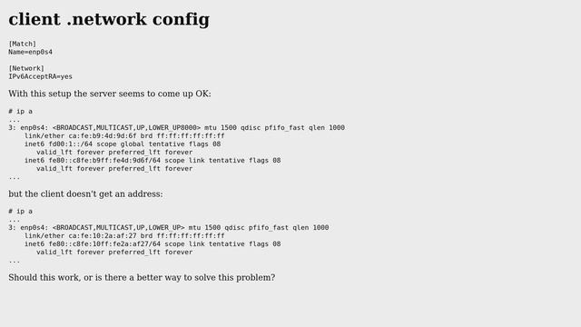 systemd-networkd IPv6 autoconfiguration смотреть онлайн