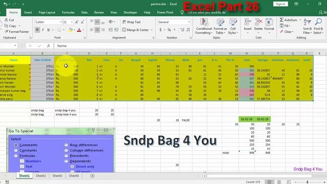 Advance Excel 2016 bangla Go to Special option tutorial এক্সেল বাংলা microsoft excel bangla смотреть онлайн
