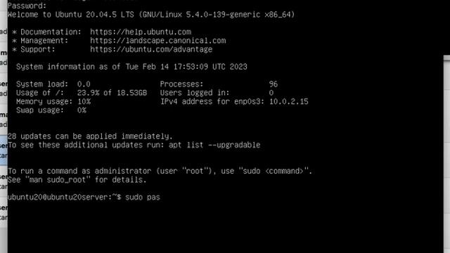 Criação do senha do root Ubuntu 20.04.5 Server (VirtualBox) смотреть онлайн