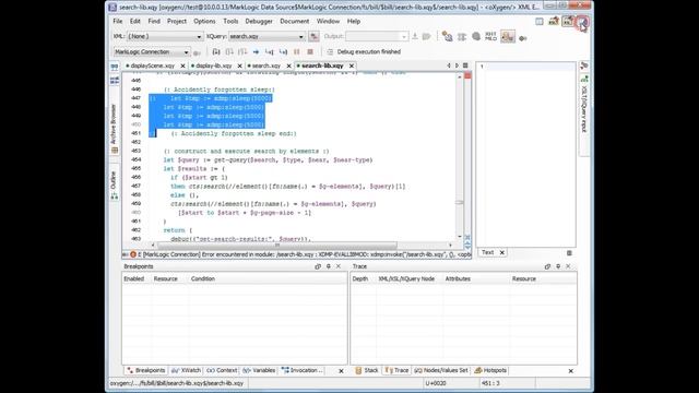 XQuery Debugger for MarkLogic in oXygen XML Editor 14 смотреть онлайн