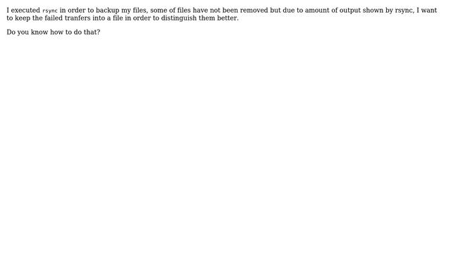Unix & Linux: Rsync keep in textfile failed tranfers смотреть онлайн