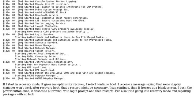 Ubuntu: Ubuntu Gnome freezing during startup смотреть онлайн