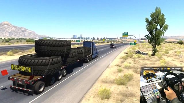 OVERSIZE TIRES HEAVY LOAD CARGO SPECIAL TRANSPORT #6- AMERICAN TRUCK SIMULATOR смотреть онлайн
