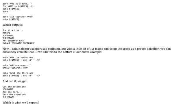 Unix & Linux: sh + how to use array in sh script in order to print all values in array смотреть онлайн