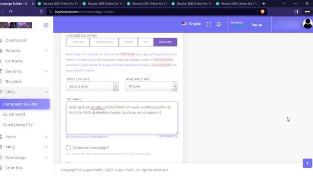 SMS GATEWAY| SPAMMING TOOLS | SMTP | BULK SMS SENDER | PHONE LEADS | EMAIL LEADS