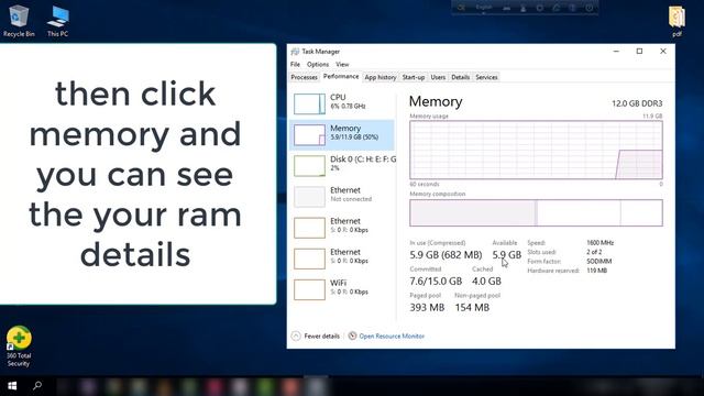 how to see ram details,ram size,ram type,free ram with task manager on your windows 10 pc смотреть онлайн