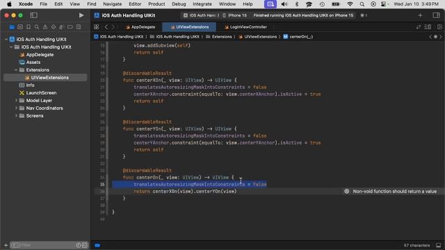 iOS Authentication - Project Setup/UIKit AutoLayout (pt. 5) смотреть онлайн