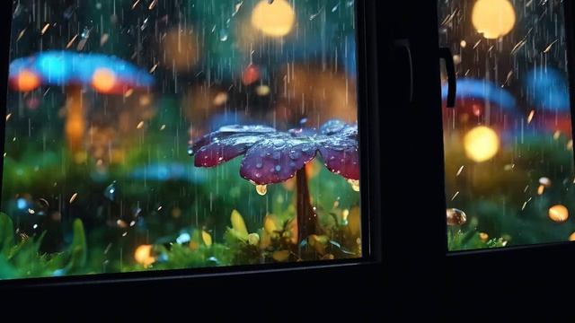 Going to Bed with Rain Falling on the Window | Soft Rain Sounds for Sleep Problems смотреть онлайн