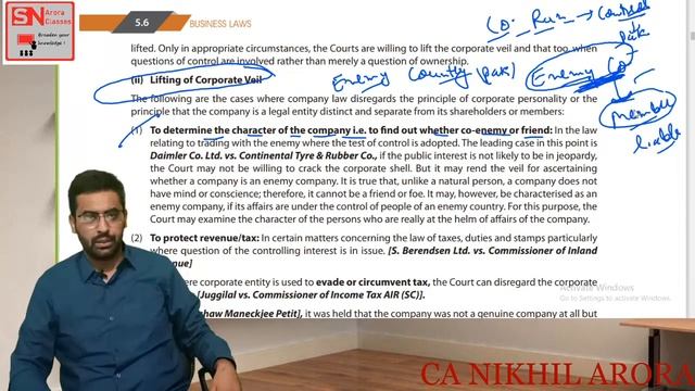 CA FOUNDATION LAW Company Act 2013 Lecture 2 (Lifting of Corporate Veil) смотреть онлайн