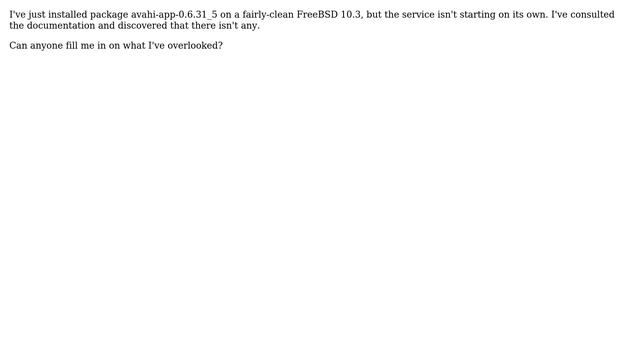 Unix & Linux: Installing Avahi on FreeBSD - Daemon Doesn't Start смотреть онлайн