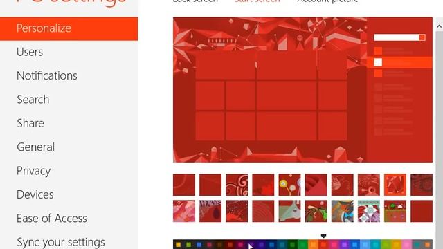 Windows 8 Tutorial - How to Change the Start Screen background theme patterns смотреть онлайн