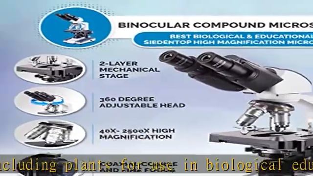 AmScope B120C-E1 40X-2500X LED Biological Binocular Compound Microscope & PS100A Prepared Microscop