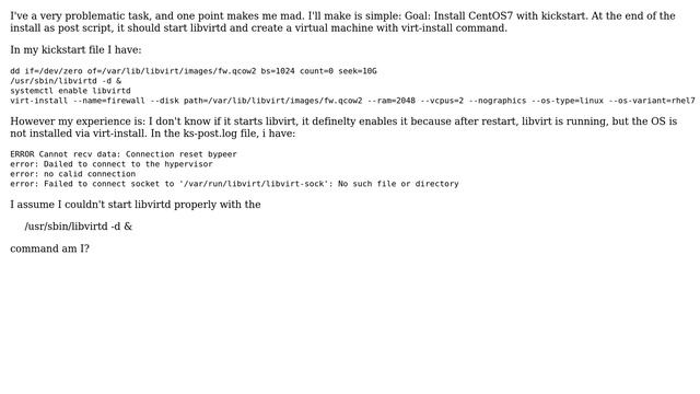 Starting libvirt while kickstart install RHEL7 (2 Solutions!!) смотреть онлайн