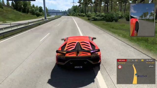 ETS 2 Lamborghini Aventador extreme driving #3 смотреть онлайн