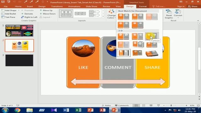 PowerPoint Tutorial Insert Tab Smart Art (Class 6) смотреть онлайн
