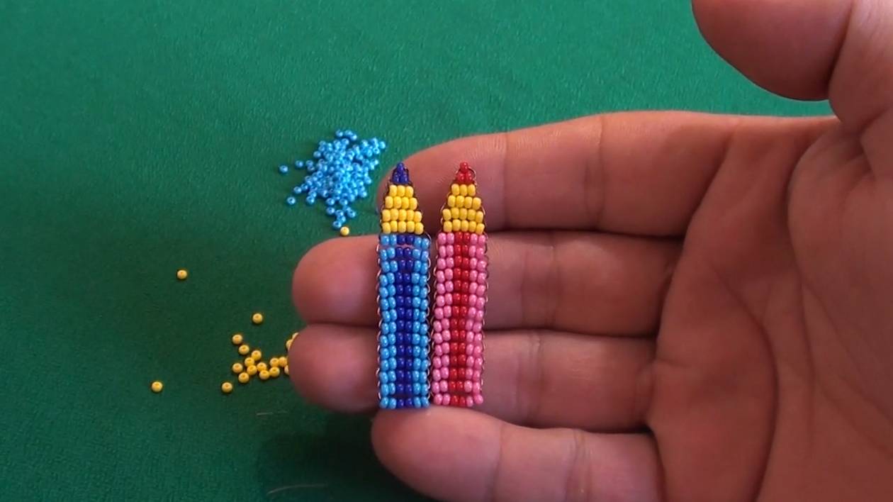 Карандаш из бисера способом параллельного плетения смотреть онлайн