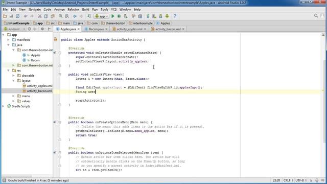 Android App Development For Beginners - 36 - Sending Extra Intent Data