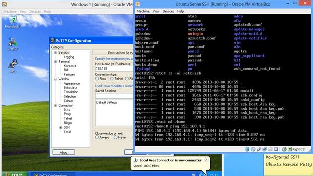 SSH Ubuntu Remote Dekstop Ubuntu Windows XP File Transfering смотреть онлайн