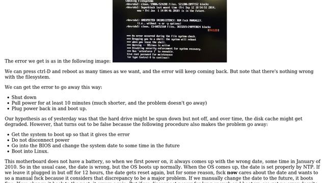 Portwell motherboard: Boot-time fsck finds "unexpected inconsistency" due to system time смотреть онлайн