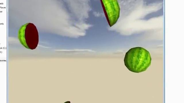 FruitCutter3D Demo (Flash Player 11 Stage3D) смотреть онлайн